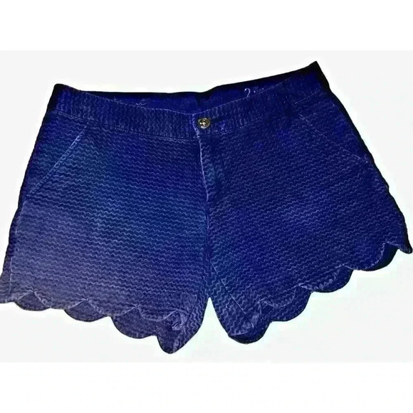 Lilly Pulitzer Sz 2 The Buttercup Shorts Scallop Hem Preppy Vacation Classic - Picture 1 of 11